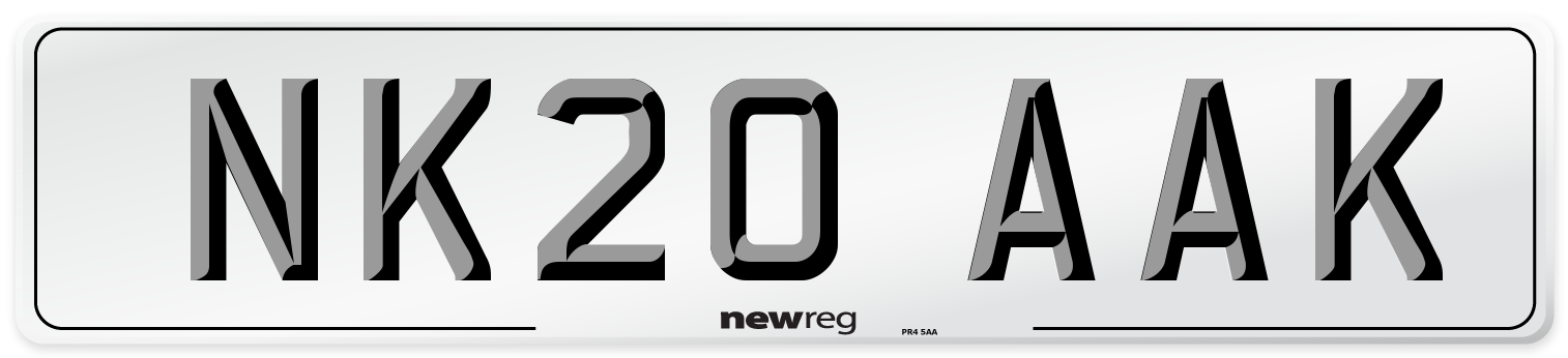 NK20 AAK Number Plate from New Reg
